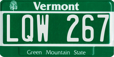 VT license plate LQW267