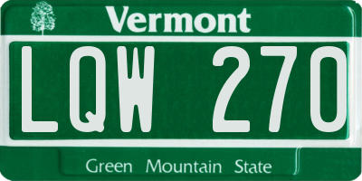 VT license plate LQW270