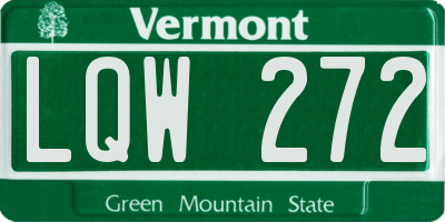VT license plate LQW272