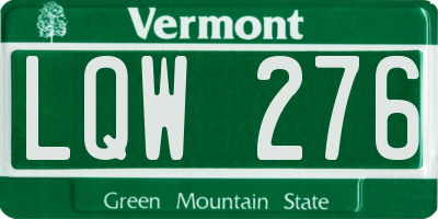 VT license plate LQW276