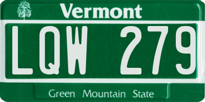 VT license plate LQW279