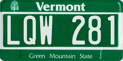 VT license plate LQW281