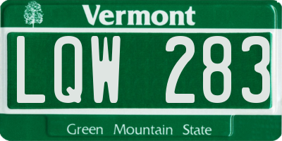 VT license plate LQW283