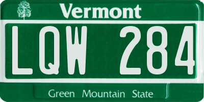 VT license plate LQW284