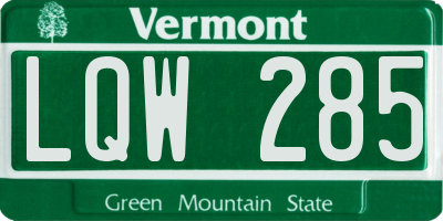 VT license plate LQW285