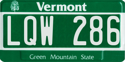 VT license plate LQW286
