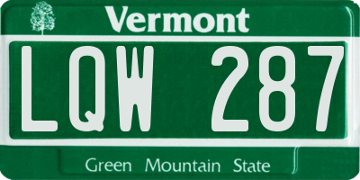 VT license plate LQW287