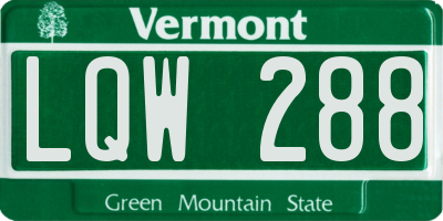 VT license plate LQW288