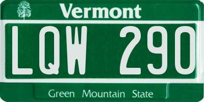 VT license plate LQW290