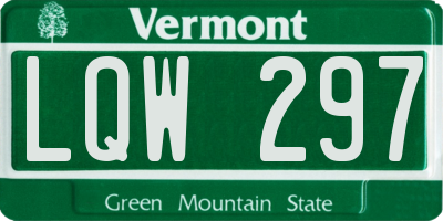VT license plate LQW297