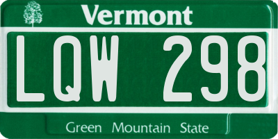 VT license plate LQW298