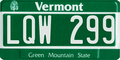 VT license plate LQW299