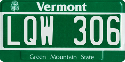 VT license plate LQW306