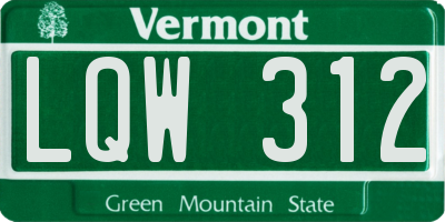 VT license plate LQW312
