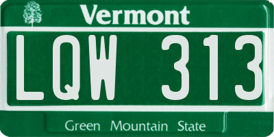 VT license plate LQW313