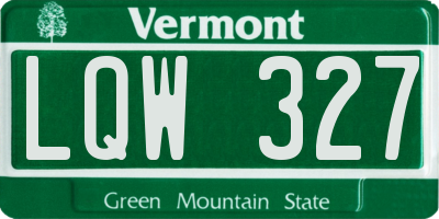 VT license plate LQW327