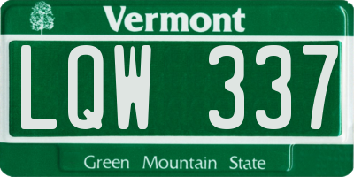 VT license plate LQW337