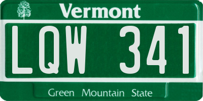 VT license plate LQW341