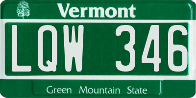 VT license plate LQW346