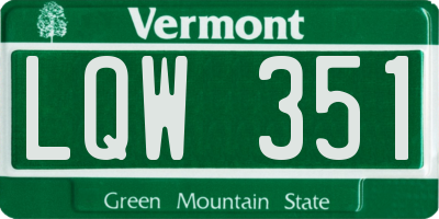 VT license plate LQW351