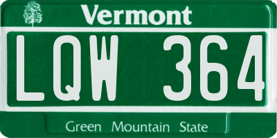 VT license plate LQW364