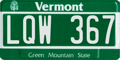 VT license plate LQW367