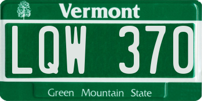 VT license plate LQW370