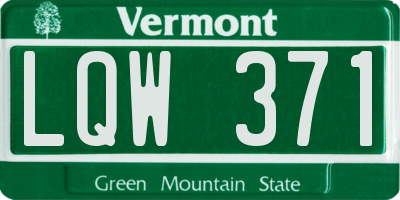 VT license plate LQW371