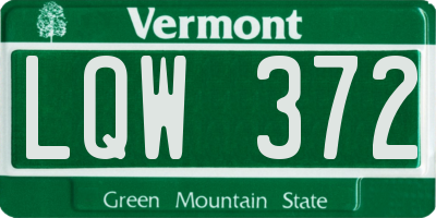VT license plate LQW372