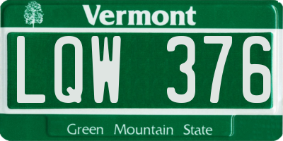 VT license plate LQW376