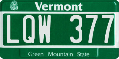 VT license plate LQW377