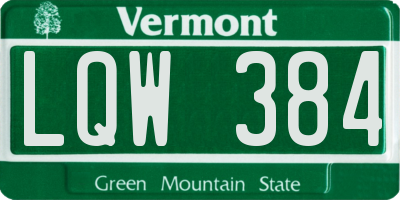 VT license plate LQW384