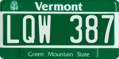 VT license plate LQW387