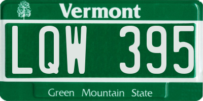 VT license plate LQW395