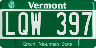 VT license plate LQW397