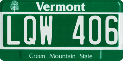 VT license plate LQW406
