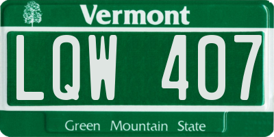 VT license plate LQW407