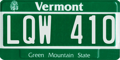 VT license plate LQW410