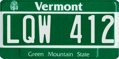VT license plate LQW412