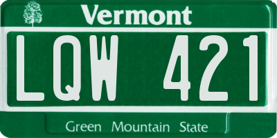 VT license plate LQW421