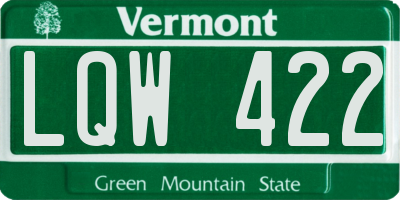 VT license plate LQW422