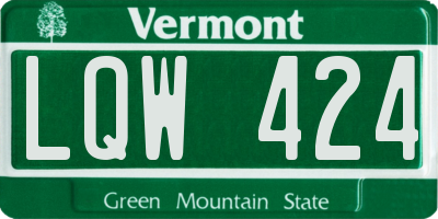 VT license plate LQW424