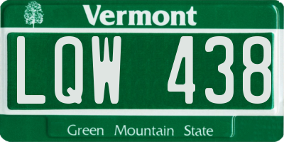 VT license plate LQW438