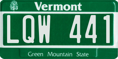 VT license plate LQW441