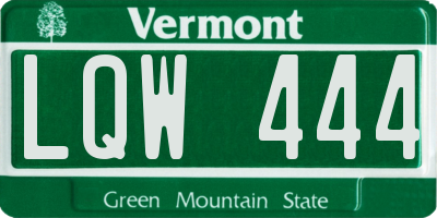 VT license plate LQW444