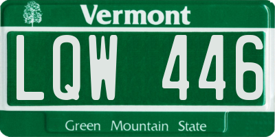 VT license plate LQW446