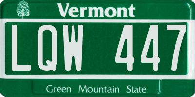 VT license plate LQW447