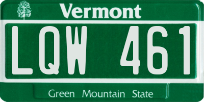 VT license plate LQW461