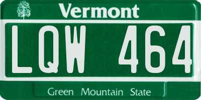 VT license plate LQW464