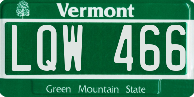 VT license plate LQW466